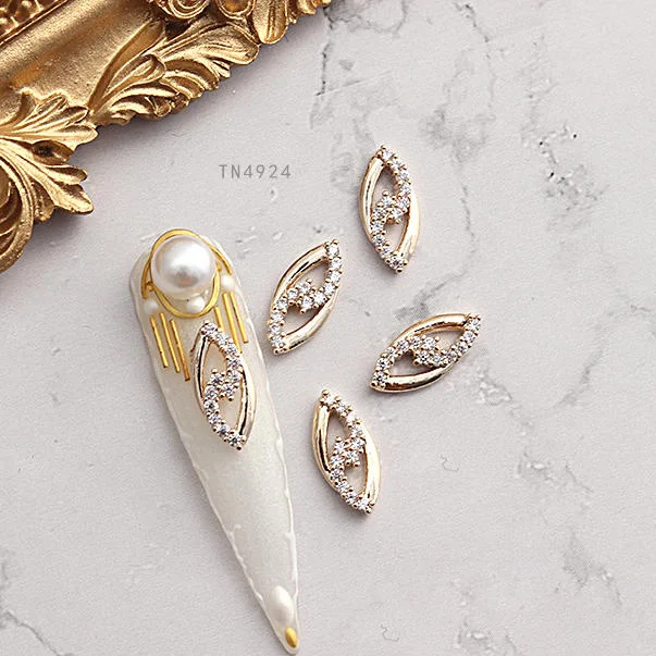 

5 шт., металлические подвески для ногтей с цирконом