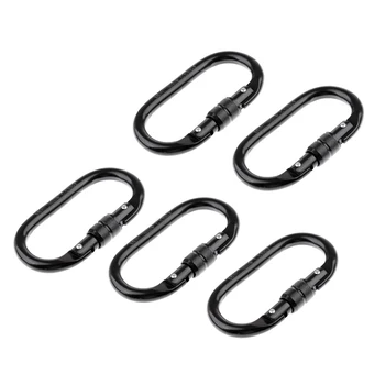 

5x Strong 25KN Screw Lock Carabiner Rock Tree Climbing Dog Clip Hammock Hook