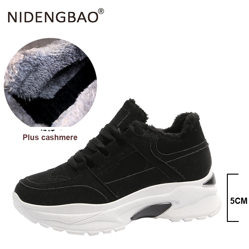 

2020 Spring New Women's Platform Chunky Sneakers Fashion Women running shoes winter plush Woman Dad Footwear size 25-40