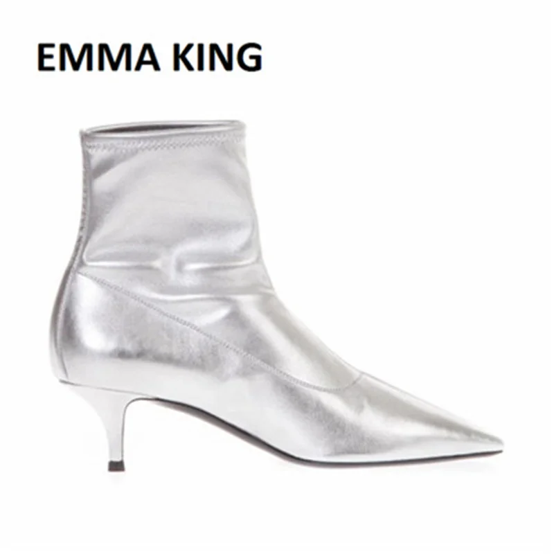 

EMMA KING Contracted Tide Women's Boots Woman Chic Style Ankle Boots Martin Boots Autumn Spring 2019 New High-heeled Shoes