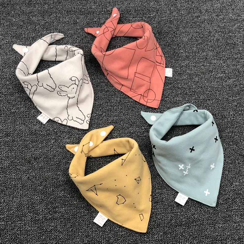 K 4 pieces Детский хлопковый нагрудник для кормления, халат, треугольная бандана, фартук, Одежда для младенцев, слюнявчик, полотенце для маленьких девочек, аксессуары для еды, детские вещи - Цвет: K 4 pieces