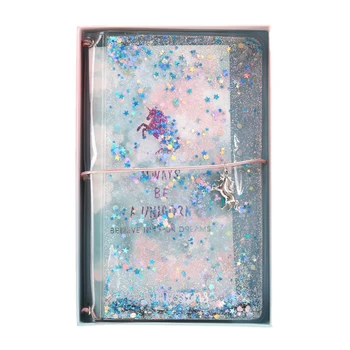 

Refillable Travellers Journal Unicorn Theme Clear PVC Notebook Cover with 2 Pad Inserts, 34 Sheets Blank Page Per Pad