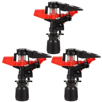 

3Pcs Nozzle 360 Degree Automatic Rotation Adjustable Rocker Nozzle Internal Thread G3 / 4 Inch Irrigation Tool