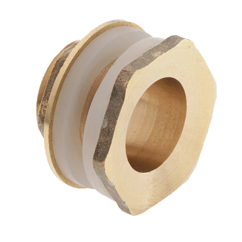Brass Water Tank Connector Bulkhead Fitting with Rubber Ring Water Pipe Connector M1/2'' M3/4'' M1'' DN15 24mm