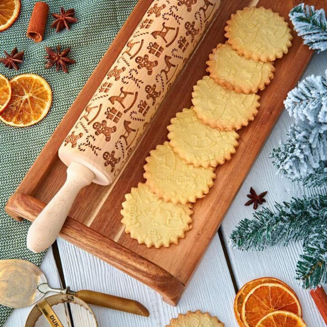 Embossed Rolling Pin CHRISTMAS PRINTS