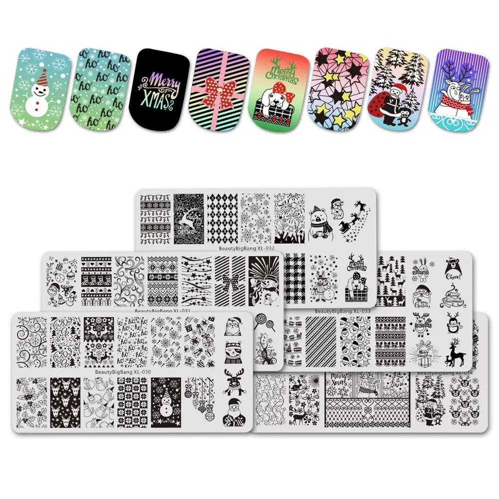 

BeautyBigBang 6*12cm Nail Stamping Plates Flower Yarn Theme Snow Series Rectangle Gel Summer Series For Manicure Nail Art
