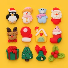 

10PCS Santa Claus Cartoon Diy Mobile Phone Shell Simulation Cream Glue Material Handmade Wholesale Epoxy Resin Accessories