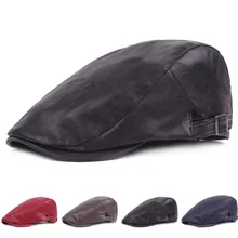 Зимние кожаные береты, кепка для мужчин и женщин, плоская кепка, s Newsboy Baker, береты, Duckbill, Golf, водительские, таксистские шапки, boinas para mujer