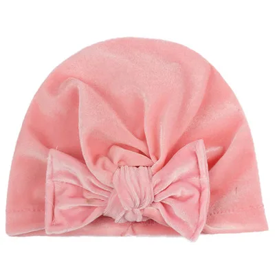 

Cute Bows Baby Hat Knot Intant Baby Girl Boy Velvet Newborn Turban Soft Children Kids Toddler Beanie Cap Photography Props