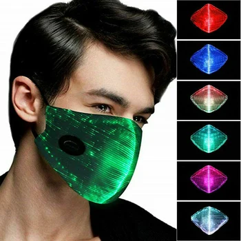 

2020 1pc Fashion Cotton Casual Recycle Washable Unisex LED Colorful Face Mask For Adults