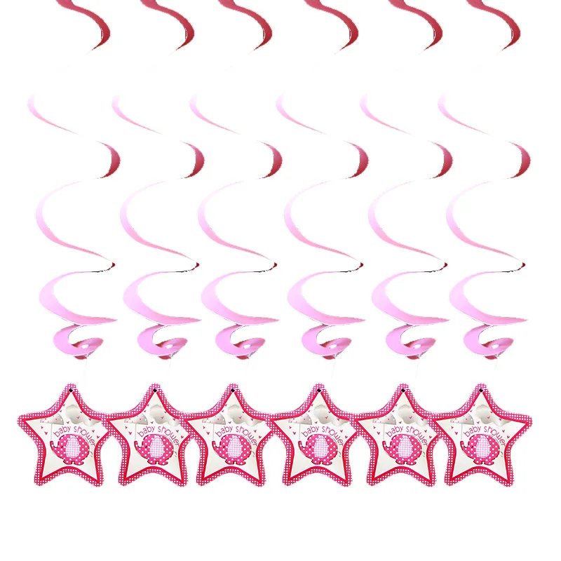 Вечерние салфетки для девочек с изображением розового слона, украшения для новорожденных, Bptism, салфетки для дня рождения, баннер, покрытие для стола, посуда, вечерние принадлежности - Цвет: Charm 6pcs