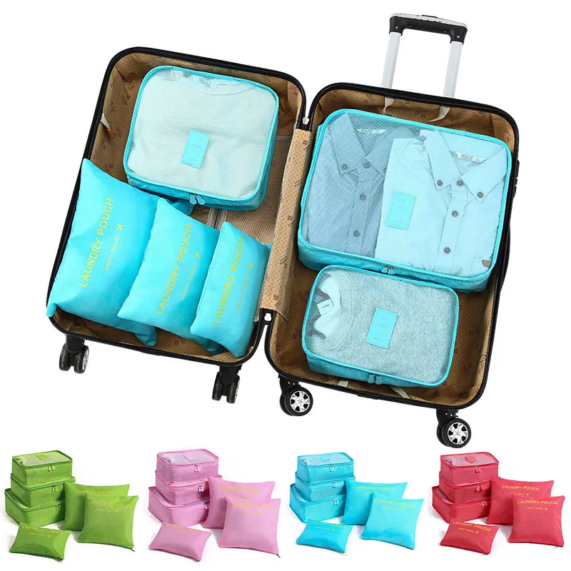 

Hot Sale 6PCS/Lot High Quality Pouch Home Closet Bags Clothes Organizer Bags Travel Storage Bag Suitcase