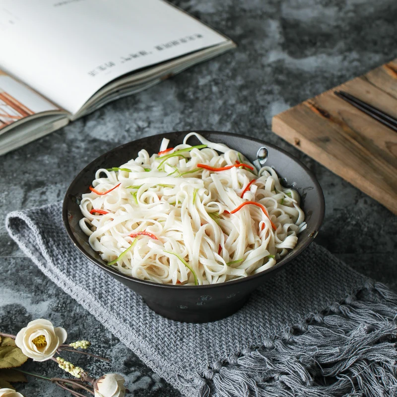 FANTERCY керамические чашки ковш Ramen Stoneware посуда Soupceramic Ретро черная миска для смешивания трендовые продукты