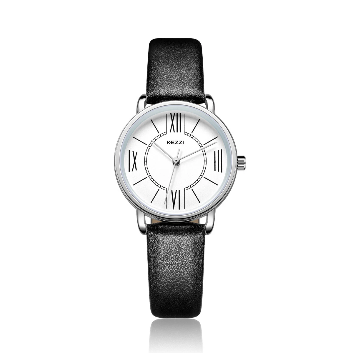 KEZZI, кожаные часы для влюбленных, элегантные, с римскими цифрами, черные, водонепроницаемые, пара часов, подарки для мужчин и женщин, часы, Relojes Para Pareja