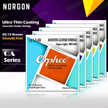 

Orphee Acoustic Guitar Strings 85/15 Brronze Nano Coating Hexagonal Alloy Parts and Accessories String Instruments QA Series