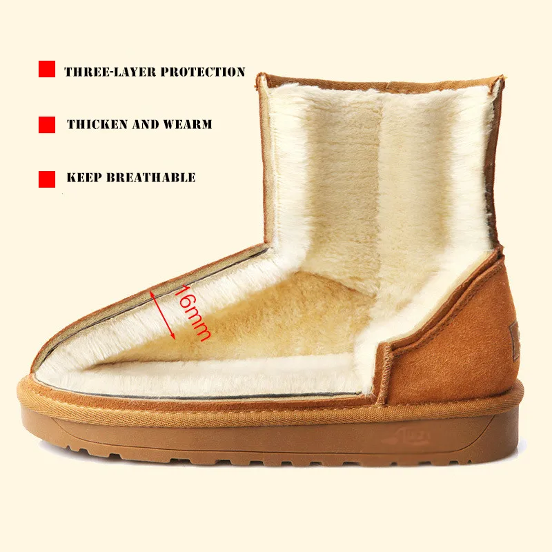 Новинка; женские ботинки; коллекция года; зимние ботинки из коровьей замши; натуральная кожа; мех; плюш; Водонепроницаемая нескользящая резиновая платформа; женская обувь