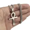 Mens 316L Stainless Steel Pendants Ancient Ankh Cross Egyptian Symbol Of Life Necklace Chain Jewelry 4