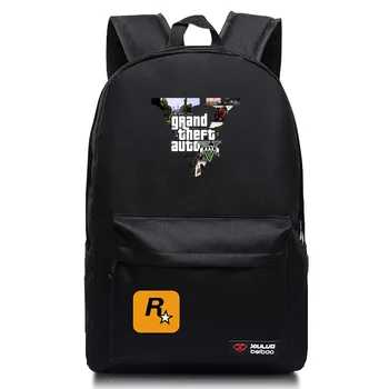 

GTA5 Backpack Games Anime Schoolbag Student Bags Children Mochilas Gift Simple Solid Color Series Color Optional