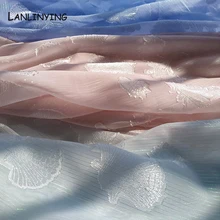 Цветные шелковые срезанные цветы, шифоновая ткань ручной работы с шифоновым цветком, кружевная ткань с узором в виде ракушки, аксессуары для одежды D604