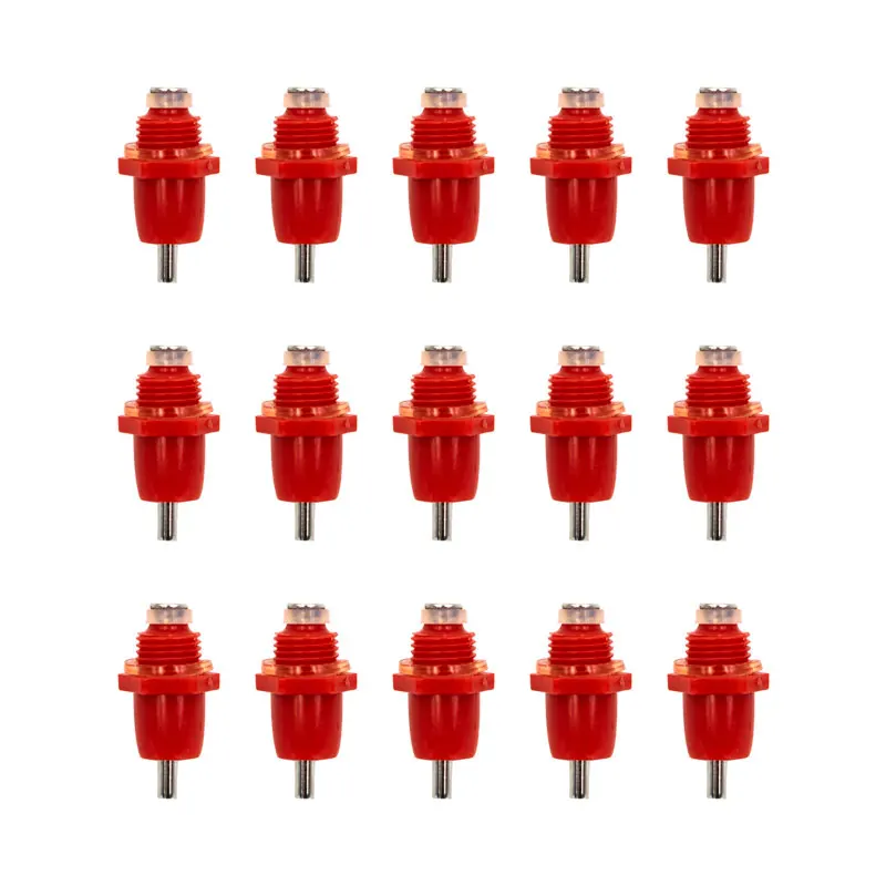 Poultry Drinking Cups Poultry Water Dispenser Poultry Waterer 10Pcs Poultry Chicken Nipple Drinker Drinking Fountain Red Spring Type Mouth Water Poultry Farming Feeding Equipment