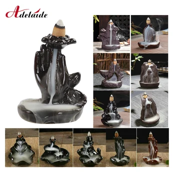 

Mini Kinds Ceramic Incense Holder Portable Backflow Incense Burner Mountain Waterfall Fish Hand Lotus Incense Holder 43 Kinds