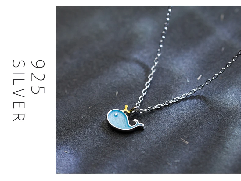 Colusiwei Pendant Necklace for Women Authentic 925 Sterling Silver Cute Whale Chain Necklacer Gifts for Kids Girl Fine Jewelry