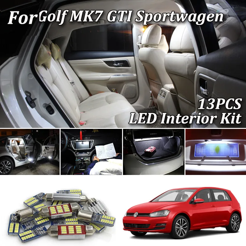 13 шт. Автомобильный светодиодный светильник Canbus для Volkswagen VW Golf 7 MK7 MKVII GTI sportwgen светодиодный светильник