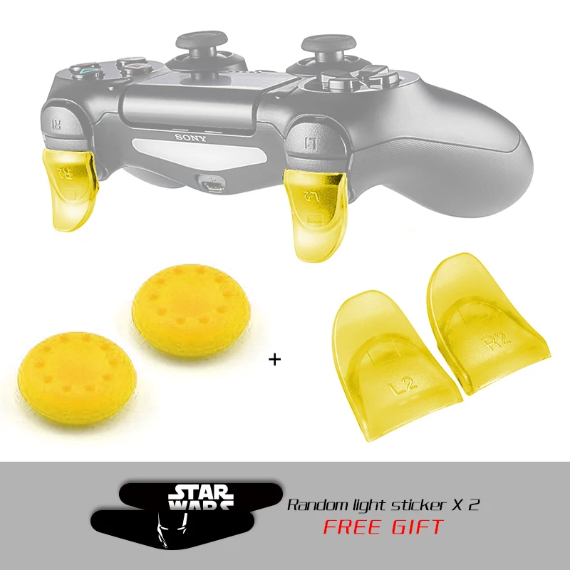 6-Yellow Данные лягушка 1 пара L2 R2 кнопки триггер расширители геймпад для playstation 4 PS4/PS4 Slim/Pro игровой контроллер аксессуары - Цвет: 6-Yellow