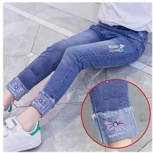 Джинсы для девочек на весну и осень, штаны для девочек в Корейском стиле с героями мультфильмов