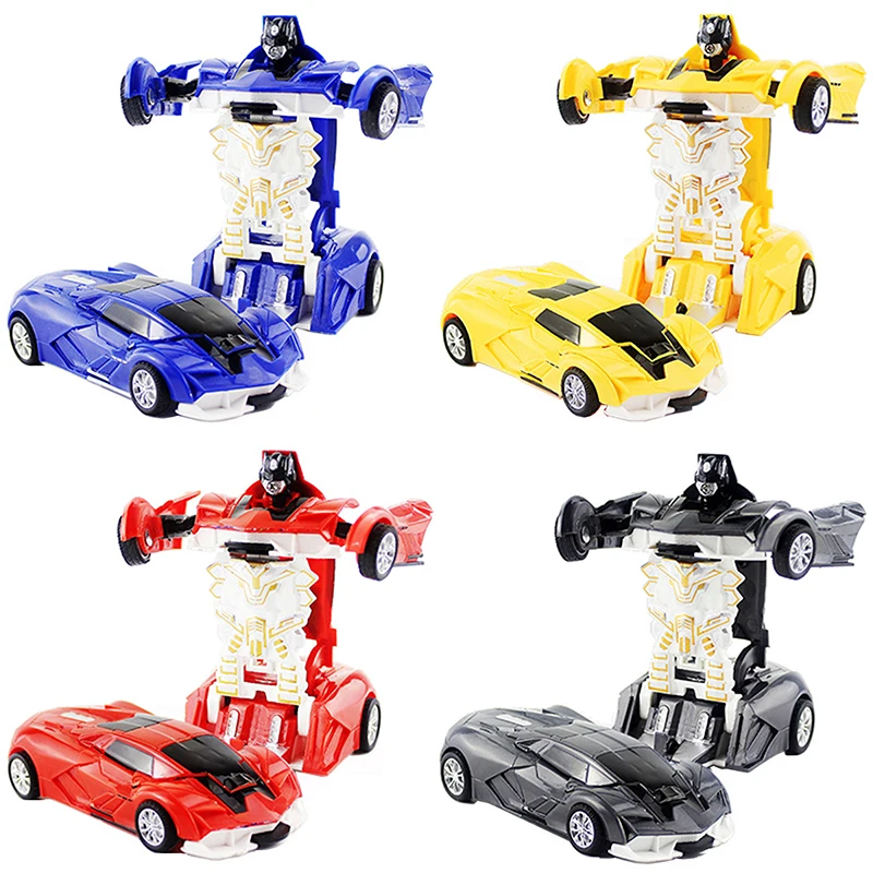 

New Style One-Key Collision/Deformation Car Toys for Children Automatic Transform Robot Plastic Model Vehicle Car Gift Dropshipi