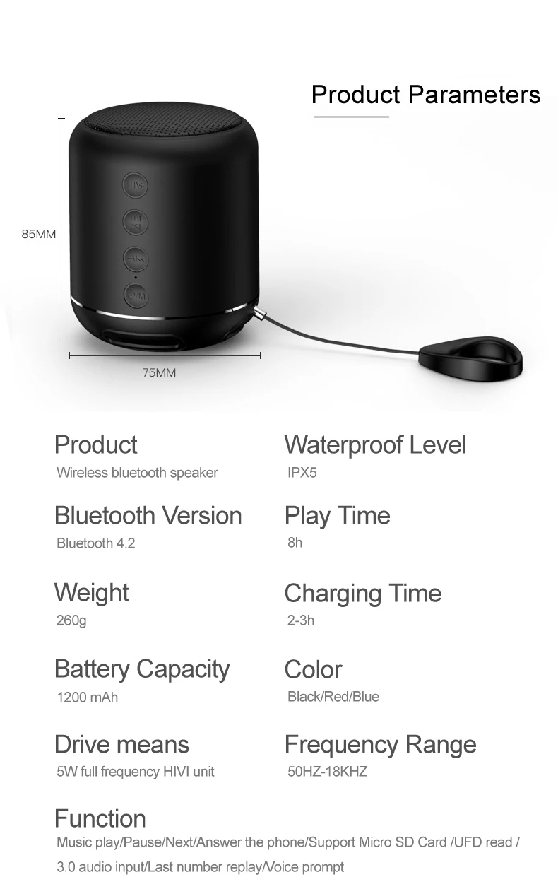 Мини Портативный bluetooth динамик сабвуфер Беспроводная колонка бас звук стерео сабвуфер Fm радио Handsfree Tf карта Usb Mp3 плеер