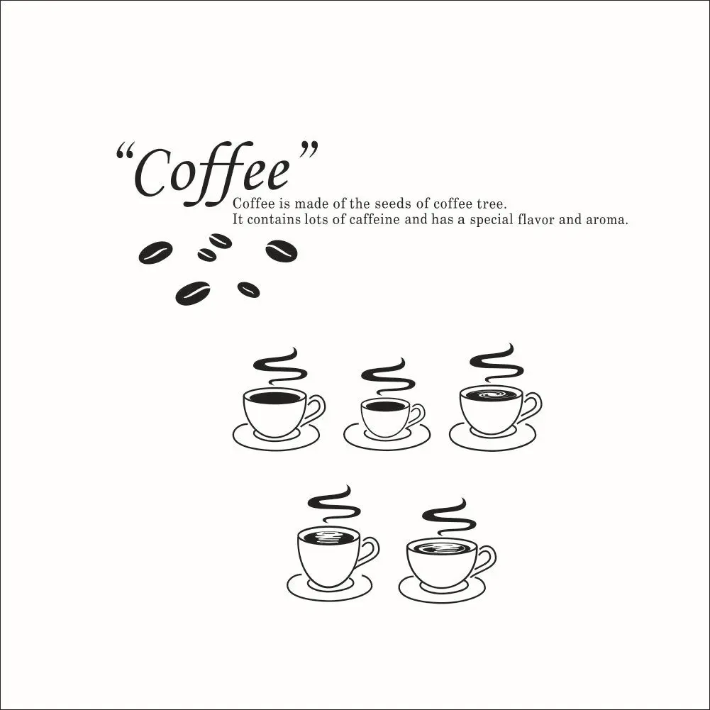 8306 Foreign Trade New Style Coffee Cup Living Room Kitchen Wall Stickers Customizable Wholesale Removable Customizable