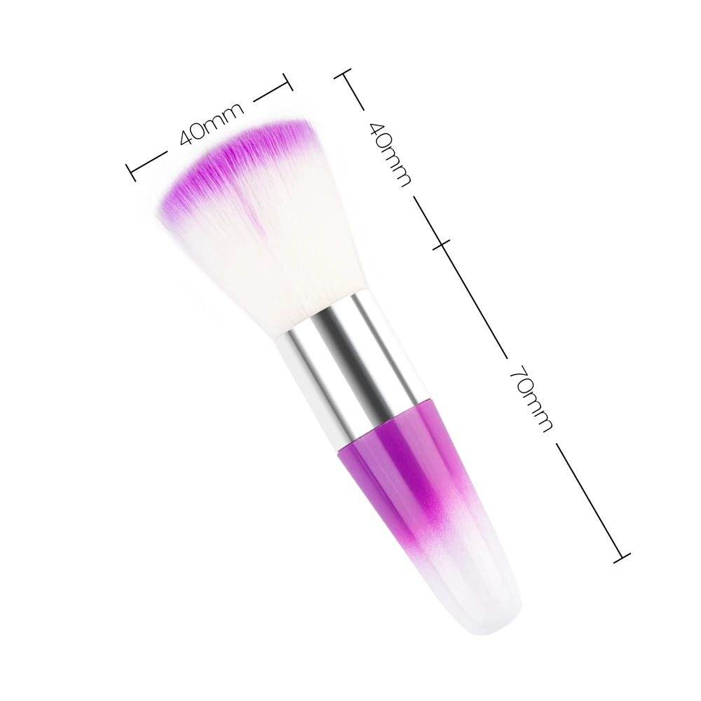 PURPLE Dmoley щетка для дизайна ногтей, мягкая щетка для чистки ногтей, щетка для удаления пыли с небольшого угла, щетка для удаления пыли и пудры для ухода за ногтями, инструмент для маникюра - Цвет: PURPLE