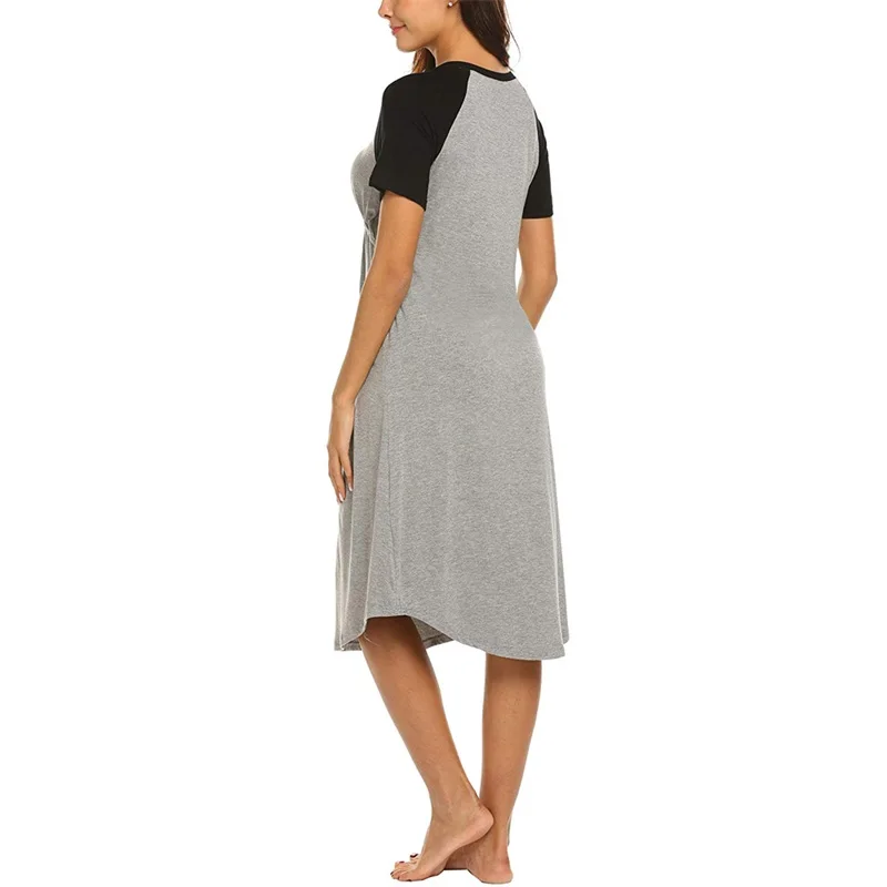 New round collar short sleeves breast-feeding dress for pregnant women nursing dresses breastfeeding breast feeding dress jurken