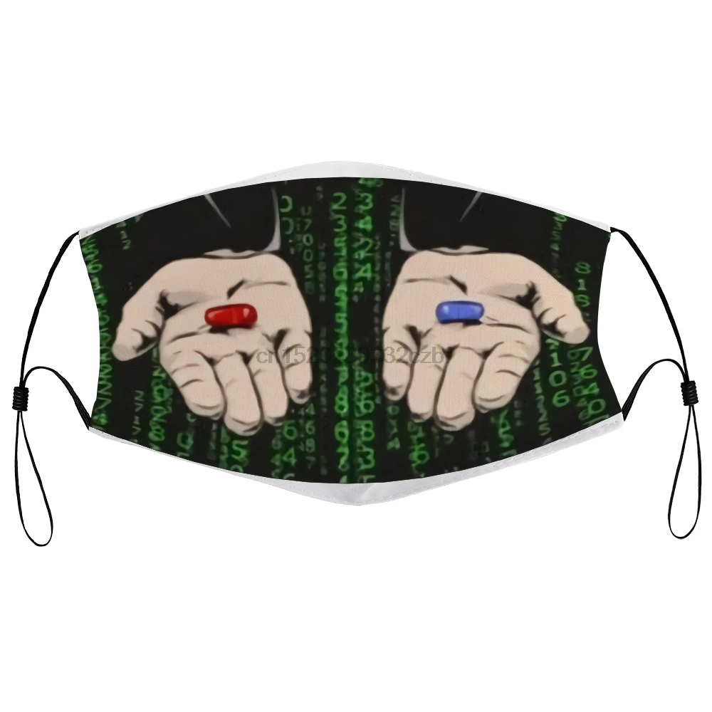 Пылезащитная маска с фильтром матрица таблетки выбор красный синий Keanu Reeves Scifi