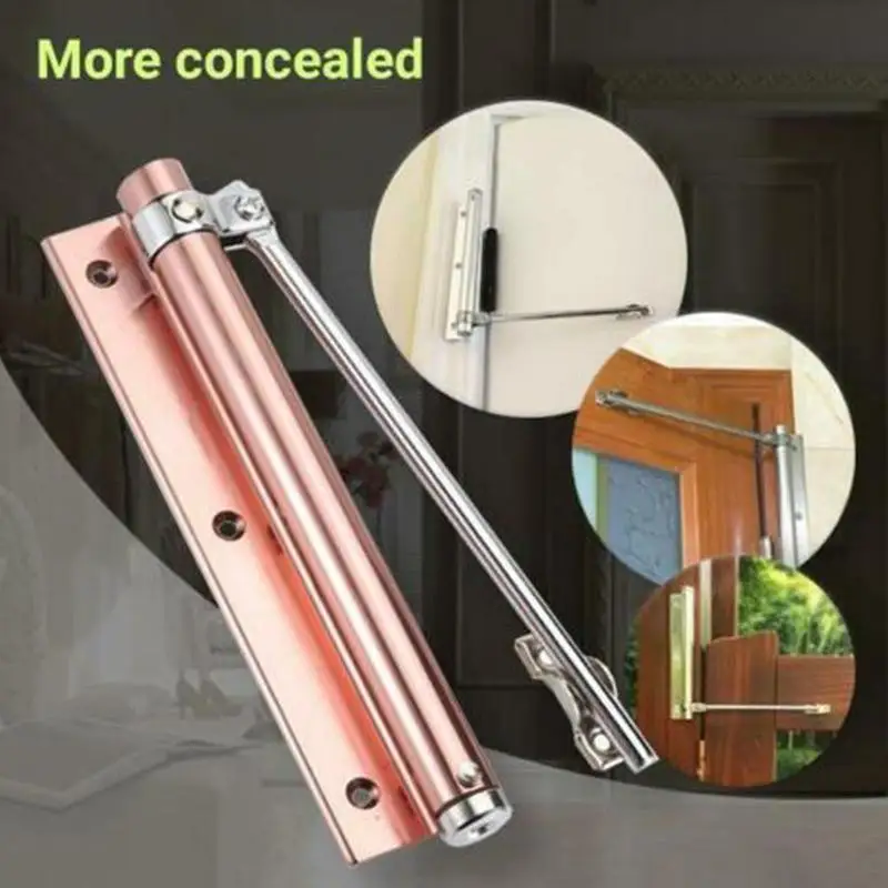 

Automatic door closer Adjustable Surface Mounted Automatic Spring Closing Door Closer Hinge-100% Brand New Door Hardware