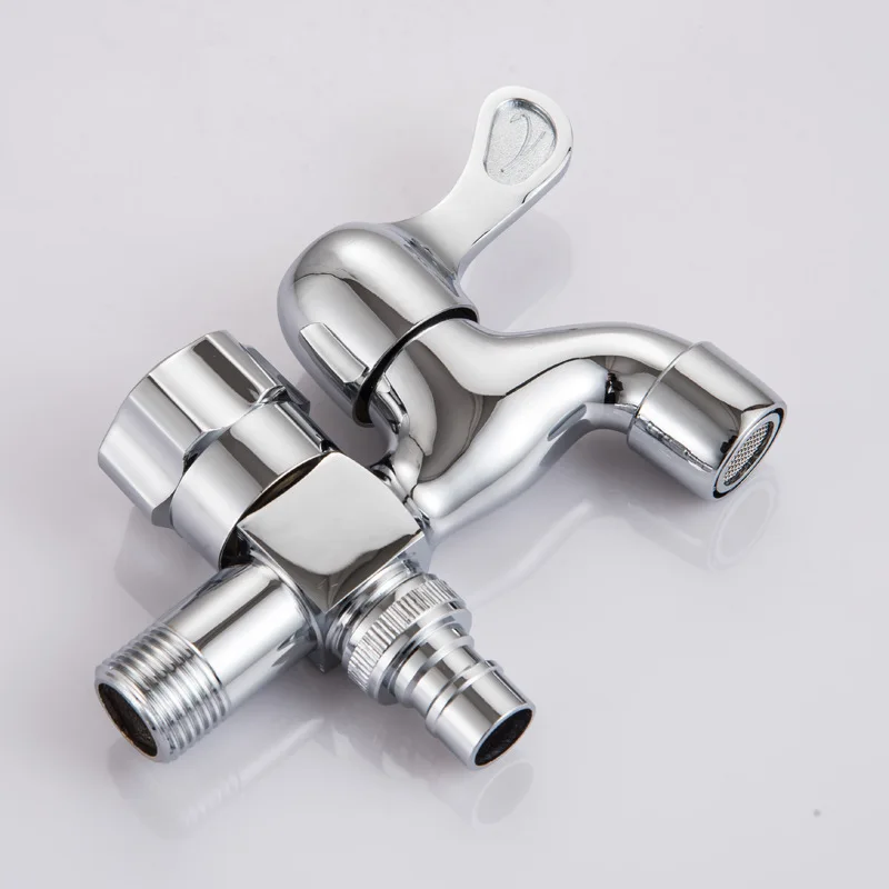 

Copper Body Double Use Washing Machine Faucet Multi Function One In Two Out Single Cold Quick Open Faucet Mop Pool Water Nozzle