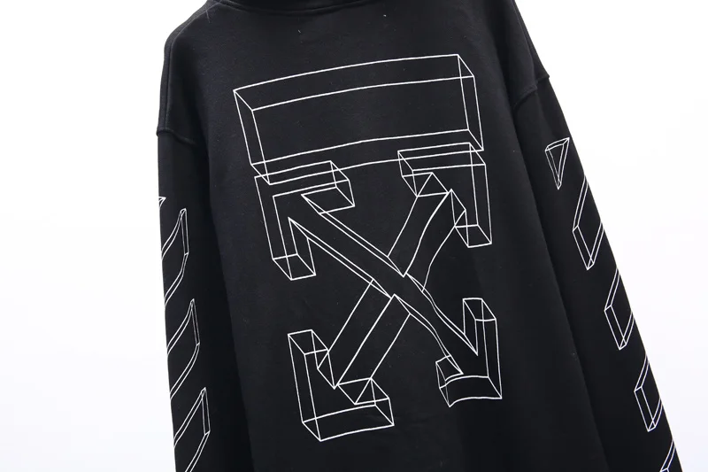 19ss Off-White OW 3D arrow для мужчин и женщин унисекс для влюбленных Модный хлопковый Повседневный кардиган на молнии толстовка с капюшоном Свободная куртка