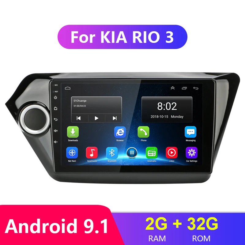 Автомобильный мультимедийный плеер для KIA RIO 3 K2 2011-2016 2Din Android 9 1 Автомагнитола