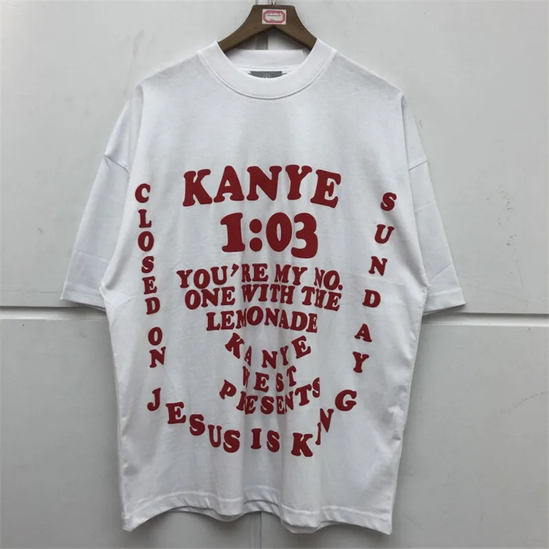 Красные буквы 3D цифровая печать Kanye West Jesus Is King футболки летний стиль хип-хоп белая футболка Jesus Is King футболки