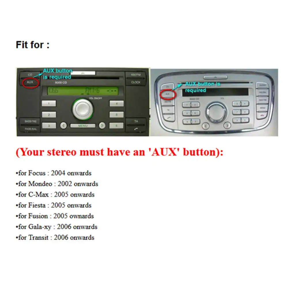 12pin Car Aux Usb Audio Bluetooth Adapter Cable Microphone For Ford 6000cd Radio Bluetooth Music Adapter With Microphone Battery Cables Connectors Aliexpress