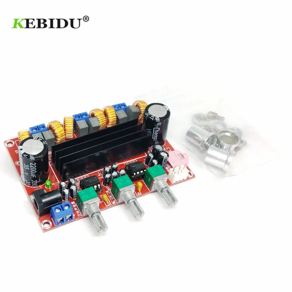 Плата усилителя KEBIDU TPA3116D2 50Wx2 + 100 Вт 2 1 каналов цифровой сабвуфер мощность 12 ~ 24 В