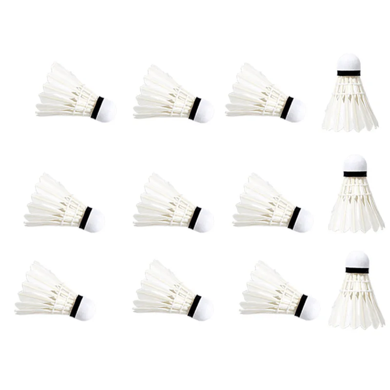 12Pcs Feather Shuttlecocks Stable& Durable Sports Training Badminton Balls for Indoor Outdoor Game