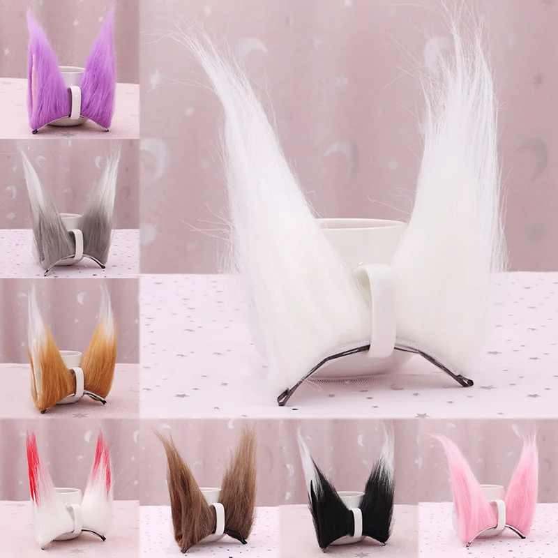 Fox Cat Ear Faux Fur Hair Hoop Clip Cosplay Costume Animals Ear Headbands Women Handmade Hairband Christmas Hair Accessories New plus size costumes