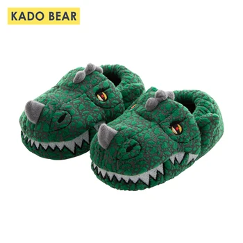

Baby Boy Dinosaur Fur Plush Indoor Home Flat Slippers Kids Toddler Girl Cartoon Bunny Winter Shoes Children Keep Warm Fur Slides