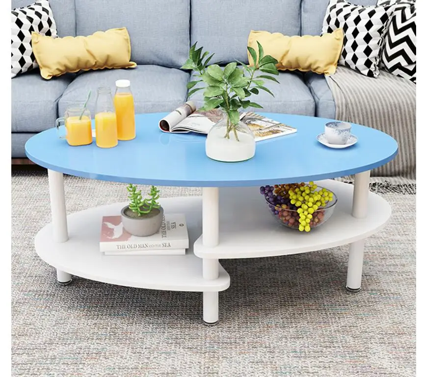 Simple and simple tea table simple modern sitting room tea table balcony Nordic oval small tea table small family creative econo