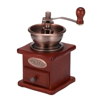

Manual Coffee Grinder, Manual Coffee Bean Grinder Vintage Antique Wooden Hand Grinder Coffee Mill Coffee Grinder Roller