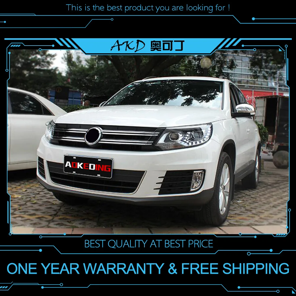 AKD тюнинг автомобильных фар для VW Tiguan 2013 светодиодные фары DRL ходовые огни Bi Xenon Beam