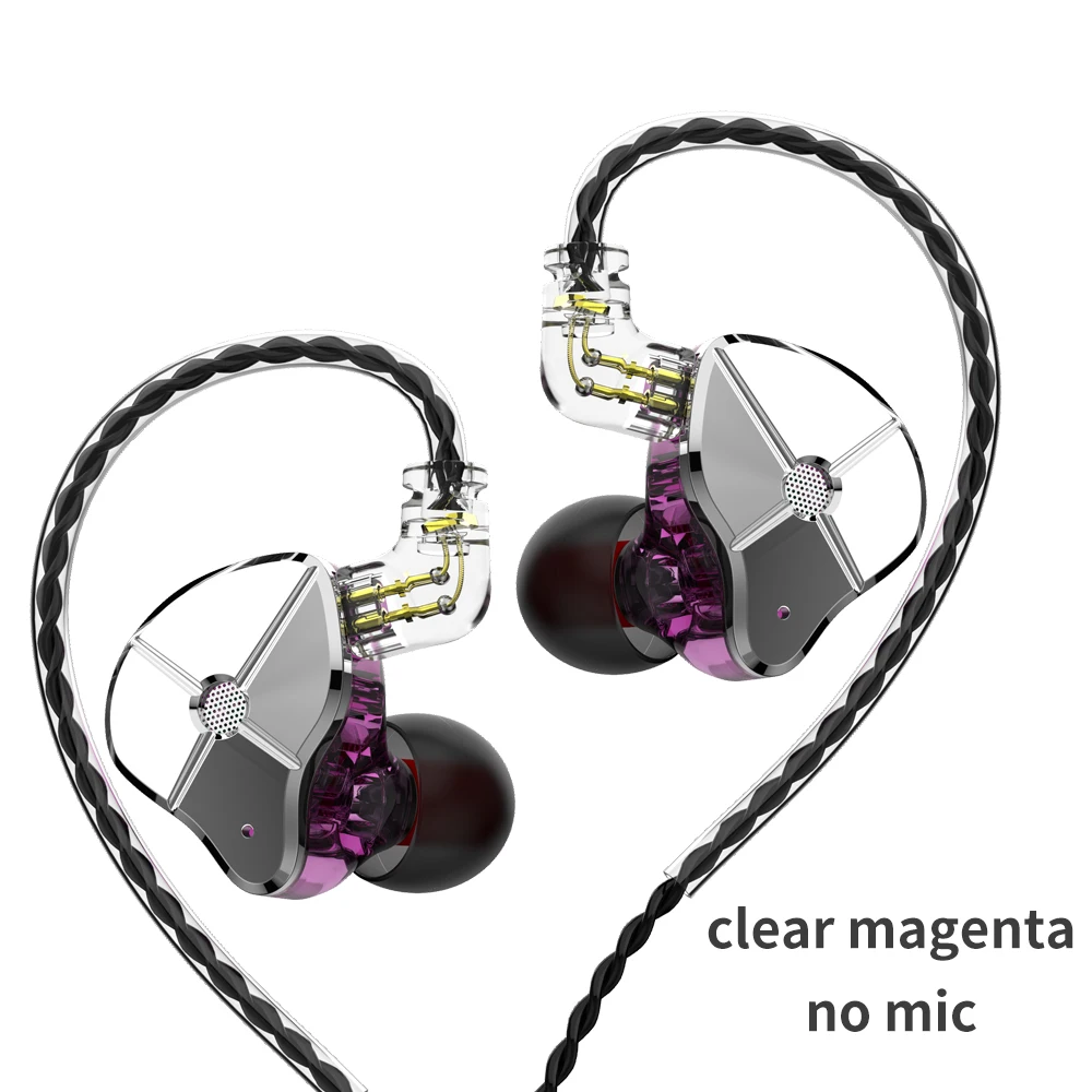 TRN ST1 1BA+ 1DD гибридные наушники в ухо DJ монитор Бег Спорт IEM HIFI металлическая гарнитура наушники KZZSN Pro CCACA4 NICEHCK DB3 Bro - Цвет: Purple no mic