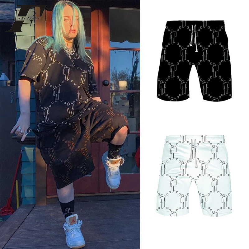 Billie Eilish шорты для женщин и мужчин белый огонь черный летние шорты сексуальные спортивные Гавайские Волшебные шорты с высокой талией Большие размеры